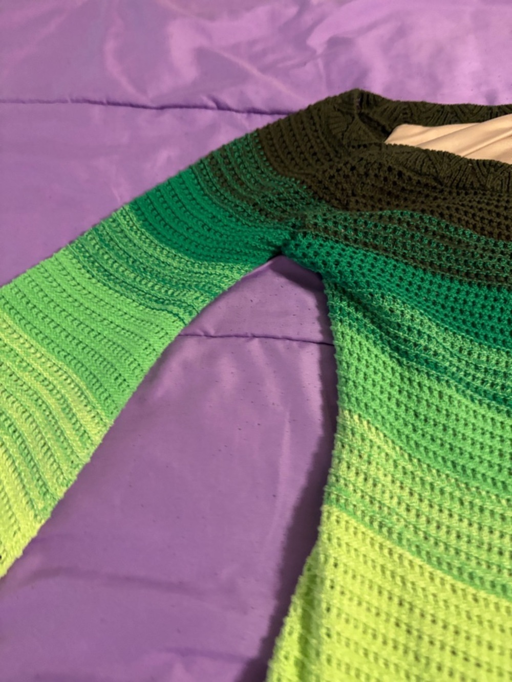 Fashion Nova Green Ombre Long Sleeve Midi Dress - Picture 3 of 4
